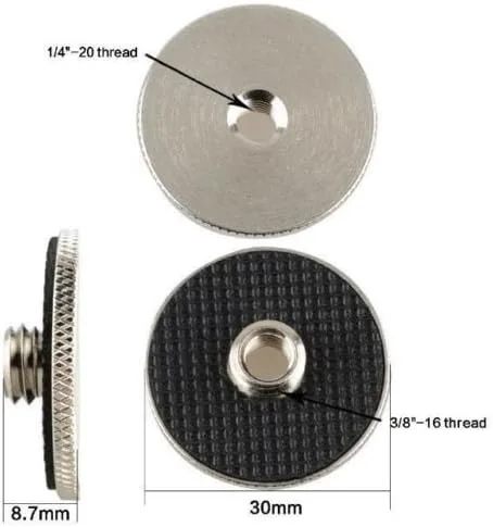 Miniatura 2 de CAMVATE Adaptador de tornillo hembra de 1/4 a 3/8 pulgadas macho para trípode monopie QR placa