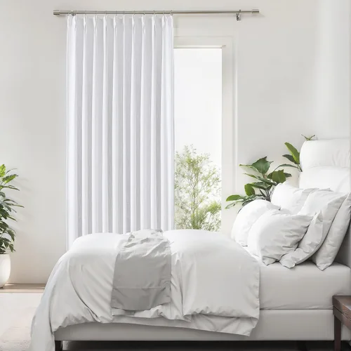 Miniatura 15 de Central Park Paneles de cortinas plisadas opacas con textura de lino, con aislamiento térmico y pestaña trasera, para sala de estar o dormitorio