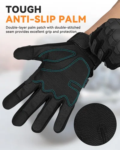 Miniatura 3 de KUMGIM Tactical Gloves for Men Women, Motorcycle Gloves Touchscreen Airsoft Hunting Shooting Glove Black Tan for Outdoor Paintball Work Motorcycle