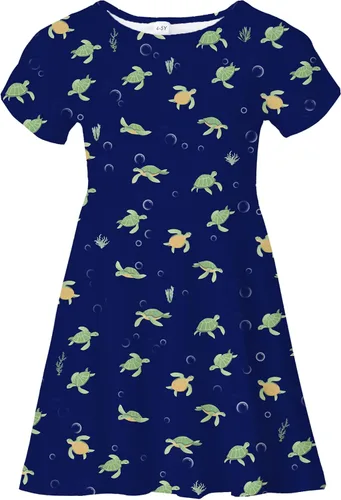 Miniatura 13 de Vestidos para niñas con estampado lindo, de manga corta, vestidos casuales de verano para niñas de 4 a 10 años
