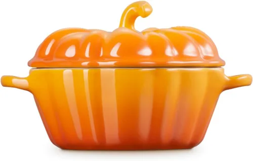 Miniatura 4 de Le Creuset Gres Figural Calabaza Petite Cocotte, 12 oz., Caqui Naranja (Persimmon)
