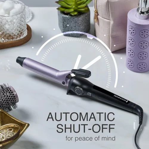 Miniatura 6 de Remington Rizador con clip antiestático de 1 pulgada con protección de titanio, calentamiento rápido, barril de cerámica para rizos clásicos suaves