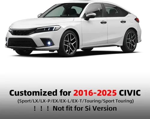 Miniatura 7 de Fundas de asiento para Honda Civic de 10ª generación 2016-2025 - 11ª generación - Fundas de asiento de automóvil de cuero de lujo impermeables 1:1