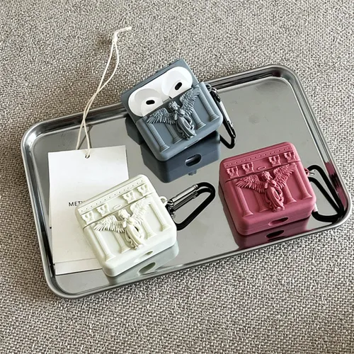 Miniatura 6 de ZOSTLAND Funda para auriculares inalámbricos, llavero grueso y suave, portátil, de silicona, a prueba de golpes, compatible con Apple AirPods 2 y 1