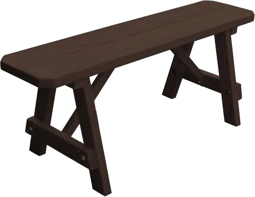 Miniatura 54 de Furniture Barn USA Banco tradicional de pino tratado a presión de 2 pies, tinte de cedro