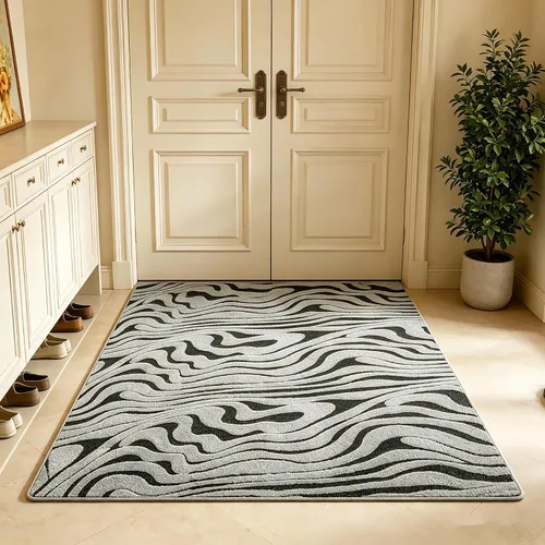 Miniatura 16 de UKELER Tapete antideslizante para puerta, alfombras de acento modernas para entrada, estilo romántico campestre americano, alfombras de algodón