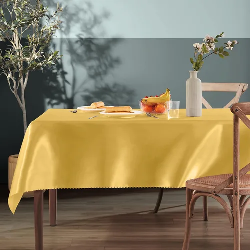 Miniatura 3 de Homiest 1 paquete de mantel de satén de 60 x 84 pulgadas, mantel dorado brillante, mantel rectangular sedoso, manteles de satén para boda