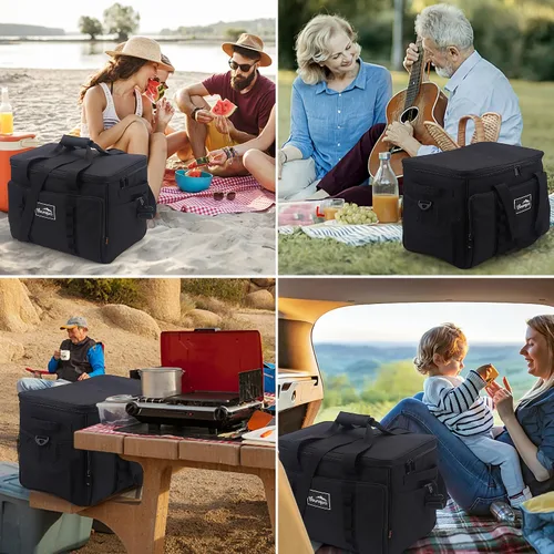 Miniatura 5 de Bolsa de enfriamiento YOUNGOA 48 latas, aislada, a prueba de fugas, enfriador suave grande plegable portátil para viajes, bolsas de enfriamiento