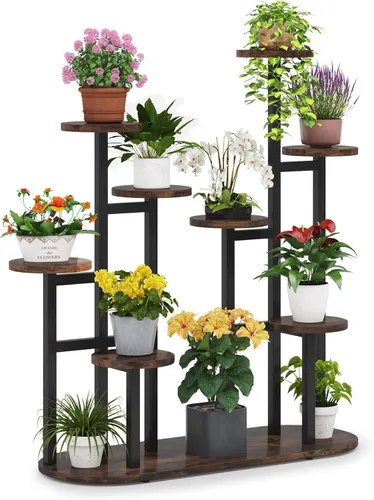 LITTLE TREE Soporte para plantas de 11 macetas de varios niveles para interiores, estante alto para plantas, soporte para plantas, para jardín,