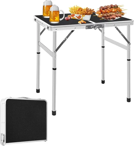 Miniatura 8 de Camp Field Mesa pequeña plegable de aluminio, altura ajustable, mesa de campamento portátil ligera para picnic, playa, al aire libre e
