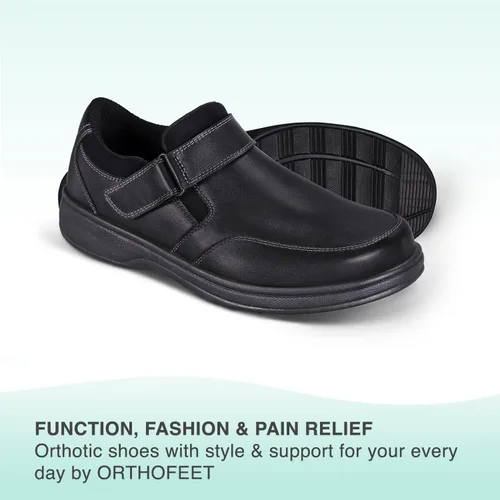 Miniatura 6 de Orthofeet Zapatos casuales ortopédicos de cuero del zodiaco para hombre