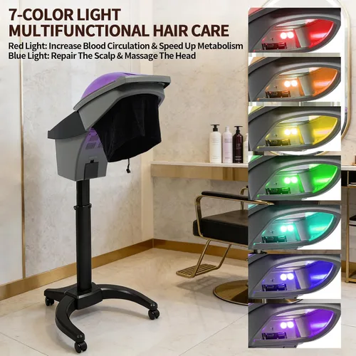 Miniatura 5 de Máquina profesional de vapor de pelo de salón, 700 W profesional acondicionador profundo vapor de cabello, ozono cuidado del cabello spa vapor