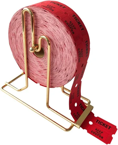 Miniatura 2 de Yuanhe Dispensador de boletos para rifas de latón – 2 soportes de boletos chapados en latón para boletos de un solo rollo y doble rollo