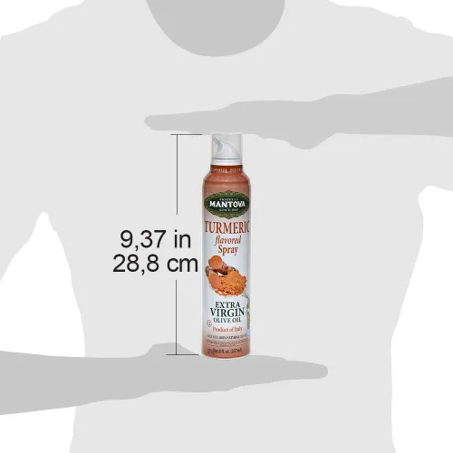 Miniatura 6 de Mantova Spray de Aceite de Oliva Virgen Extra con Sabor a Cúrcuma, spray de cocina saludable para el corazón perfecto para ensaladas, salsas
