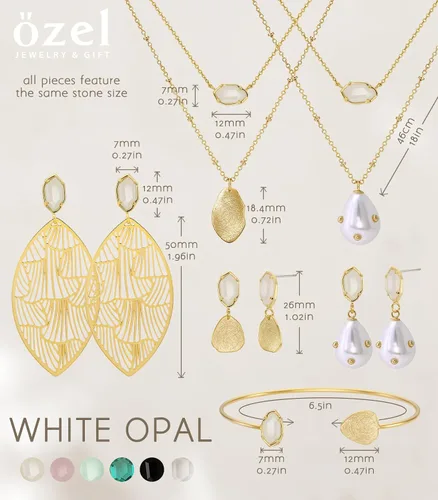 Miniatura 71 de OZEL - Pulseras para mujer, chapados en oro real de 18 quilates, pulseras de oro de cristal colorido para regalos