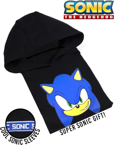 Miniatura 2 de Sonic The Hedgehog Sudadera con capucha para niños, suéter negro japonés gamer
