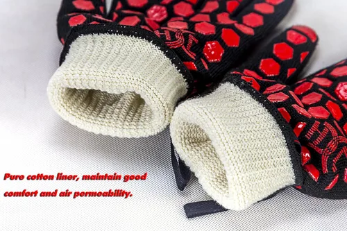 Miniatura 6 de J H Guante de horno resistente al calor: certificado EN407 932 °F, 2 capas de revestimiento de silicona, guantes de horno para cocinar, cocina