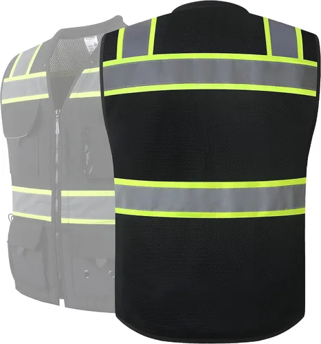 Miniatura 7 de JKSafety Hi-Vis Chaleco de seguridad unisex para topógrafos de alta visibilidad, resistente, con bolsillos internos, cumple con las normas ANSI/ISEA