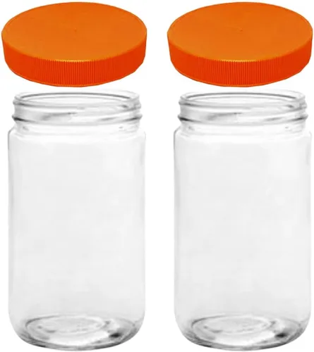 Miniatura 9 de JARMING COLLECTIONS Tarro de almacenamiento de vidrio de boca extra ancha de 32 onzas con tapa de plástico sin BPA – Tarro Mason hermético