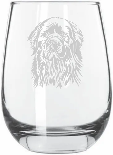 Miniatura 454 de Sakhalin Husky Dog - Copa de vino grabada personalizada de 15.25 onzas sin tallo