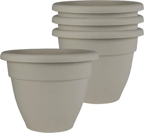 Miniatura 22 de The HC Companies, Caribbean - Maceta de plástico y ligera de 6 pulgadas para interiores y exteriores, maceta para hierbas y flores, color negro