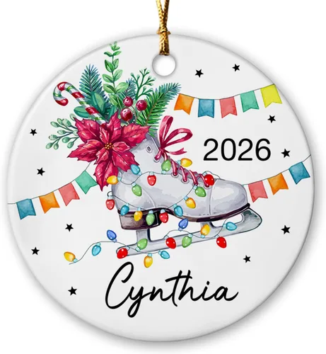 Miniatura 15 de Adorno de Navidad de bádminton 2024, adorno personalizado de jugador de bádminton con nombre y año, regalo personalizado de recuerdo de cerámica