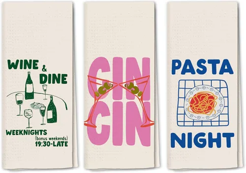 Miniatura 10 de Juego de 2 toallas de cocina italianas, decoración de cocina italiana, toallas de bar para camarero de cocina, paños de cocina retro para toallas