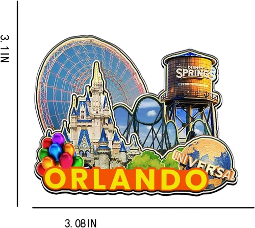 Miniatura 3 de Imán de madera para nevera Orlando Florida, Estados Unidos, 3D, monumentos de viaje, coleccionables, recuerdos, decoración hecha a mano -2148