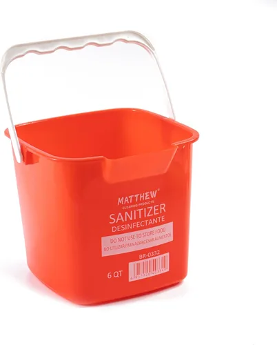 Miniatura 5 de Matthew - Cubo de limpieza para detergente y desinfectante, cubo de plástico de 6 cuartos de galón, juego de 6 recipientes cuadrados, boquilla