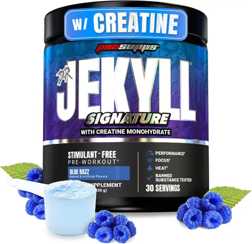 ProSupps Dr. Jekyll Signature - Polvo de preentrenamiento con creatina, sin estimulaciones, apoya la concentración y la resistencia, suplementos de