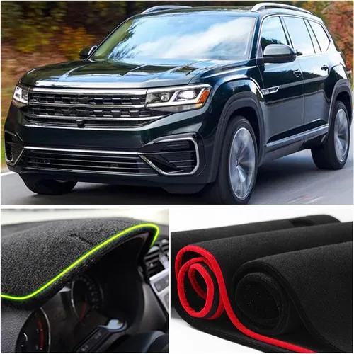 Miniatura 4 de Funda para salpicadero interior compatible con Volkswagen Atlas SUV S SE SEL y SEL Premium 2018-2023 Protector de rayos UV (borde negro)
