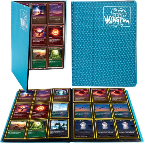 Miniatura 8 de Monster Binder - Álbum de tarjeta coleccionables, 9 bolsillos para tarjetas, retiene 360 de Yugioh, Magic, y Pokémon Páginas blancas Holofoil
