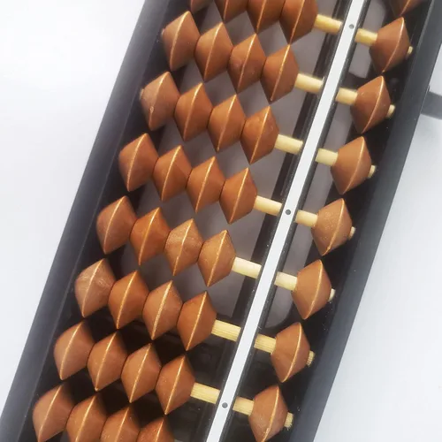 Miniatura 3 de Ábaco Soroban Profesional de 17 Columnas, Ábaco Matemático Estándar de Dígitos, Herramienta de Cálculo Matemático con Botón de Reinicio para Adultos