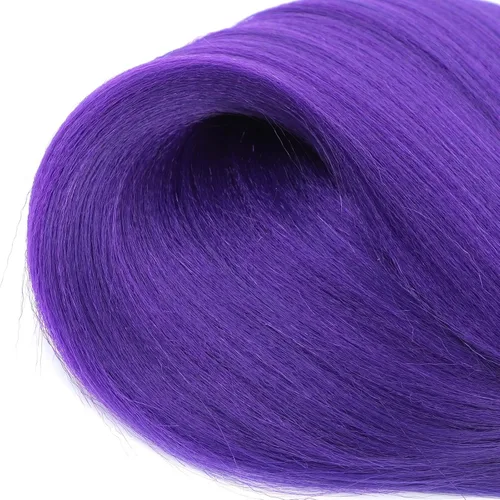 Miniatura 8 de Cabello trenzado morado para trenzas, cabello sintético preestirado de 26 pulgadas para trenzas, extensiones de cabello trenzado Ez morado