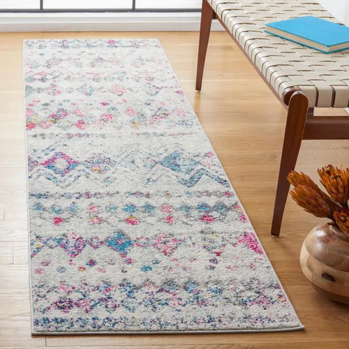 Miniatura 36 de SAFAVIEH Madison Collection - Alfombra decorativa de 2 x 3 pies, color marfil y carbón, diseño marroquí bohemio envejecido, no desprende pelusa