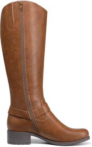 Miniatura 2 de DREAM PAIRS Botas para mujer hasta la rodilla, cómodas botas de equitación con cremallera lateral