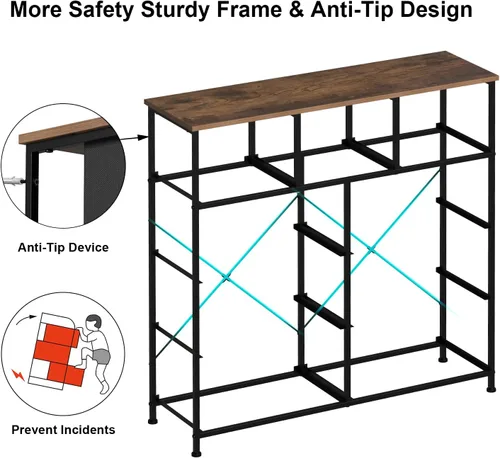 Miniatura 7 de Tohomeor Cómoda con Cajones para Dormitorio Cómoda de Cajones de Tela para Closet, Cuarto de Bebé, Entrada, Perchero de Pie, Soporte de TV para Sala