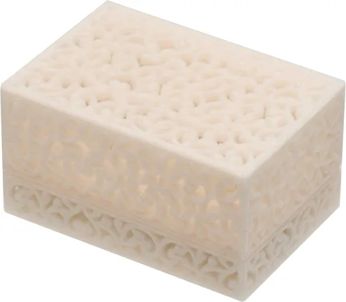 Miniatura 5 de Caja hueca de terciopelo para anillos de pareja, doble anillo, regalo de compromiso (beige)