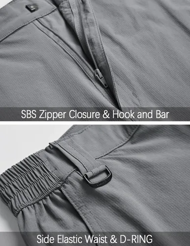 Miniatura 72 de Pantalones de senderismo para hombre, convertibles, con cremallera, ligeros, impermeables, de secado rápido, pesca al aire libre, viajes, safari