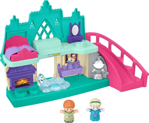 Fisher-Price Little People Disney Frozen Castillo de Arendelle con luces y sonidos con figuras Anna & Elsa. Juegetes para mayores de 18 meses