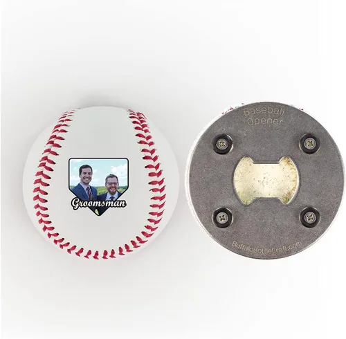 Miniatura 11 de Abridor de botellas de béisbol, padrinos de boda, regalo impreso para el padrino de béisbol personalizado, tamaño oficial, propuesta de boda