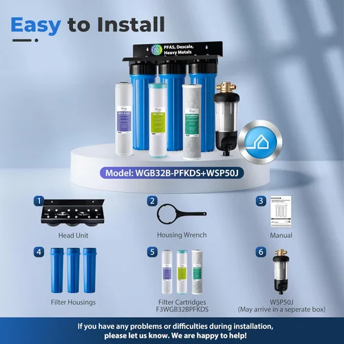 Miniatura 6 de iSpring Sistema de Filtro de Agua para Toda la Casa Protección Definitiva contra PFAS, Incrustaciones y Metales Pesados Elimina hasta el 99% de PFOA