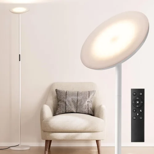 Miniatura 12 de Lámpara de pie LED moderna - Control remoto y táctil, lámpara de pie tipo antorcha de 40 W/2400 lm, completamente regulable, 3 temperaturas
