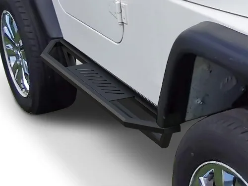 APS iArmor Escalones Laterales de Acero Inoxidable para Jeep Wrangler 1987-2006 (Resistente, Recubierto en Polvo Negro)