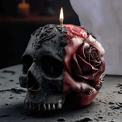 Miniatura 4 de Moldes de cilindro de fantasma de mano de calavera de Halloween, molde de vela en espiral de onda de silicona, moldes de fundición de resina