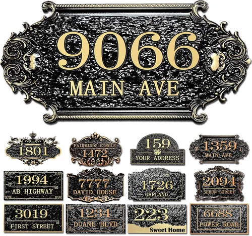 Miniatura 35 de Placa personalizada de dirección de casa, letrero de dirección de nombre de calle personalizado para números de casa, placa para buzón de garaje