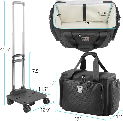 Miniatura 3 de Bolsa para máquina de coser con ruedas universales, funda de transporte para máquina de coser con cremalleras YKK, compatible con la mayoría