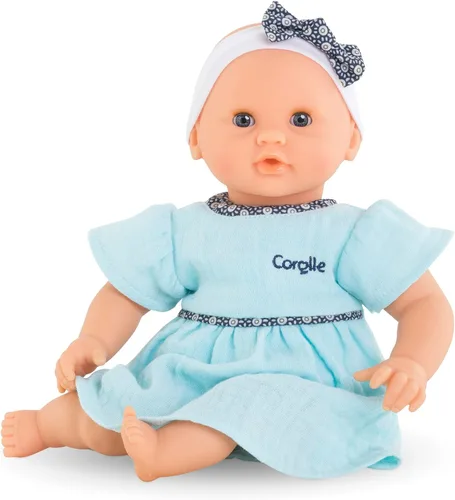 Corolle Bébé Calin Maud - Muñeca bebé niño suave de 12" con aroma a vainilla, atuendo azul y ojos para dormir para niñas de 18 meses en adelante,