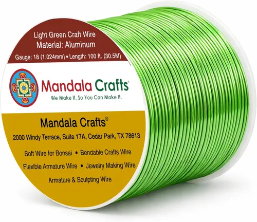Miniatura 182 de Mandala Crafts - Alambre de aluminio anodizado de 8 calibre para hacer joyas - 9.75 m de alambre flexible negro colorido - Flexible para bonsái