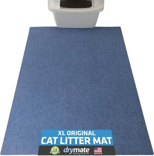 Miniatura 23 de Drymate - Tapete para gatos, contra desorden de caja de arena, a prueba de orina, absorbente/impermeable, 20 x 28 pulgadas, azul